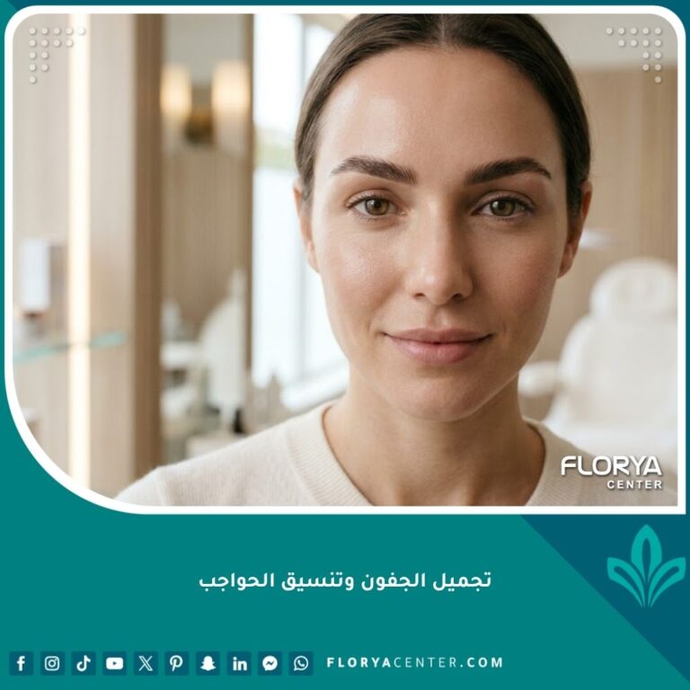 صورة مقربة تبرز جمال العيون وتناسق الحواجب والجفون كواجهة لعملية تجميل الجفون المثالية.