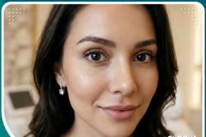 صورة مقربة تبرز جمال العيون الواسعة والجاذبية بعد عملية تجميل العيون الصغيرة.
