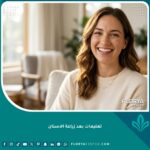مريض يبتسم بأسنان صحية وجميلة تعبيراً عن نجاح زراعة الأسنان والالتزام بتعليمات العناية.