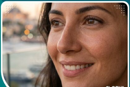 مظهر مشرق بعد عملية إزالة دهون الجفن السفلي في اسطنبول تركيا، تظهر العيون بدون انتفاخات.