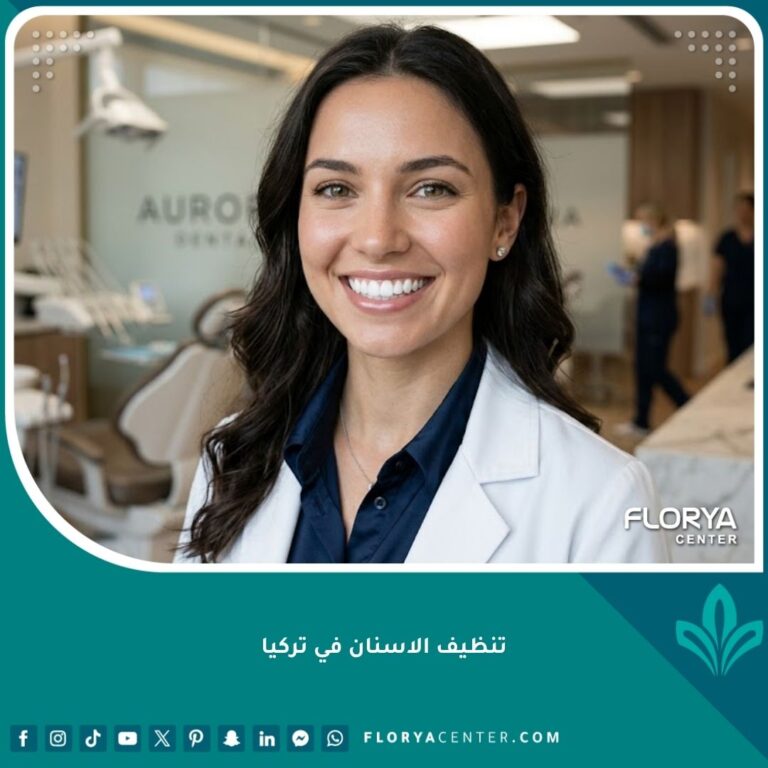 صورة مقربة لامرأة تتمتع بابتسامة ناصعة البياض بعد جلسة تنظيف الاسنان في تركيا لإزالة الجير.