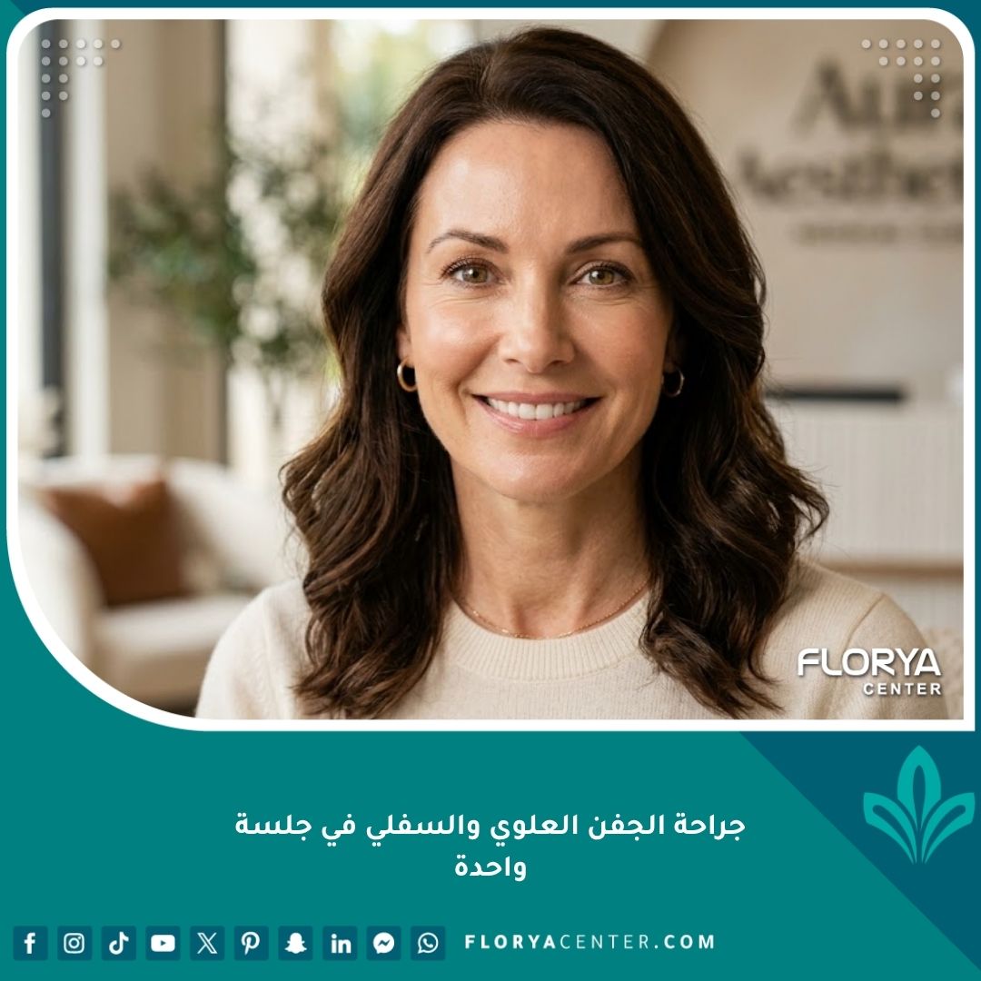 صورة واقعية لامرأة تتمتع بعيون شابة ومشرقة بعد إجراء جراحة الجفن العلوي والسفلي في جلسة واحدة، مما يعكس نتائج تجميل الجفون الأربعة الطبيعية.