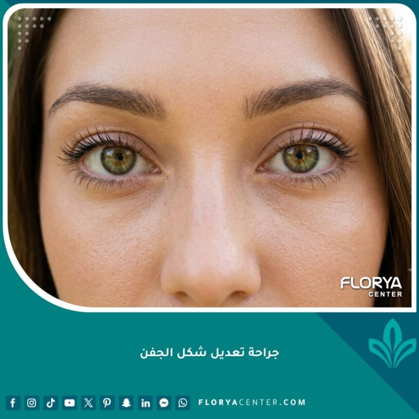 صورة مقربة تبرز جمال وتناسق العيون بعد جراحة تعديل شكل الجفن وتوسيع العين للحصول على مظهر جذاب.