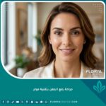 صورة مقربة تظهر نتائج جراحة رفع الجفن بتقنية مولر لعيون شابة وجذابة بدون ندبات خارجية أو شق جراحي في الجلد.