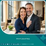 صورة واقعية لرجل وامرأة بابتسامة مشرقة تعكس نجاح زراعة الاسنان All-on-4 في استعادة الثقة.