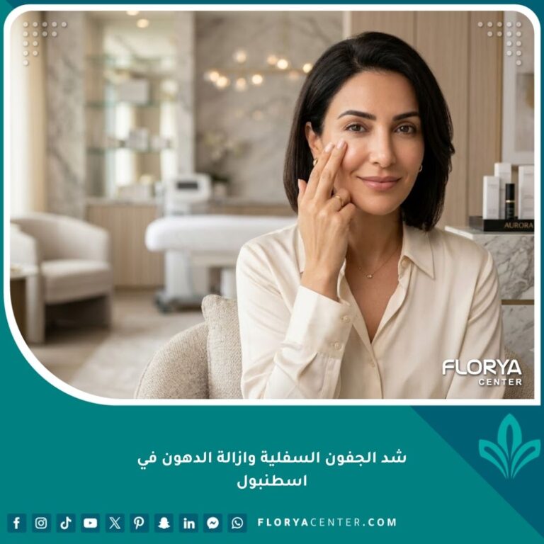 صورة واقعية لامرأة تتمتع بعيون شابة وجذابة بعد نجاح عملية شد الجفون السفلية وإزالة الدهون في اسطنبول.