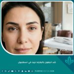 صورة مقربة لعيون شابة تتمتع بجفون مشدودة بعد جلسة شد الجفون بالبلازما جيت في اسطنبول داخل عيادة تجميل فخمة.