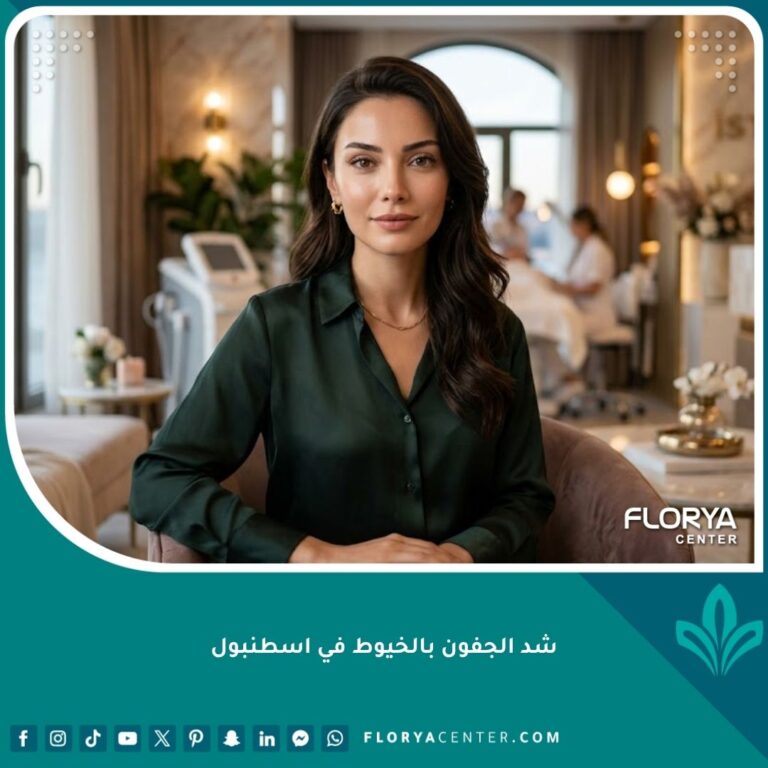 صورة مقربة تبرز جمال العيون وسحبة الثعلب الجذابة بعد إجراء شد الجفون بالخيوط التجميلية في اسطنبول.
