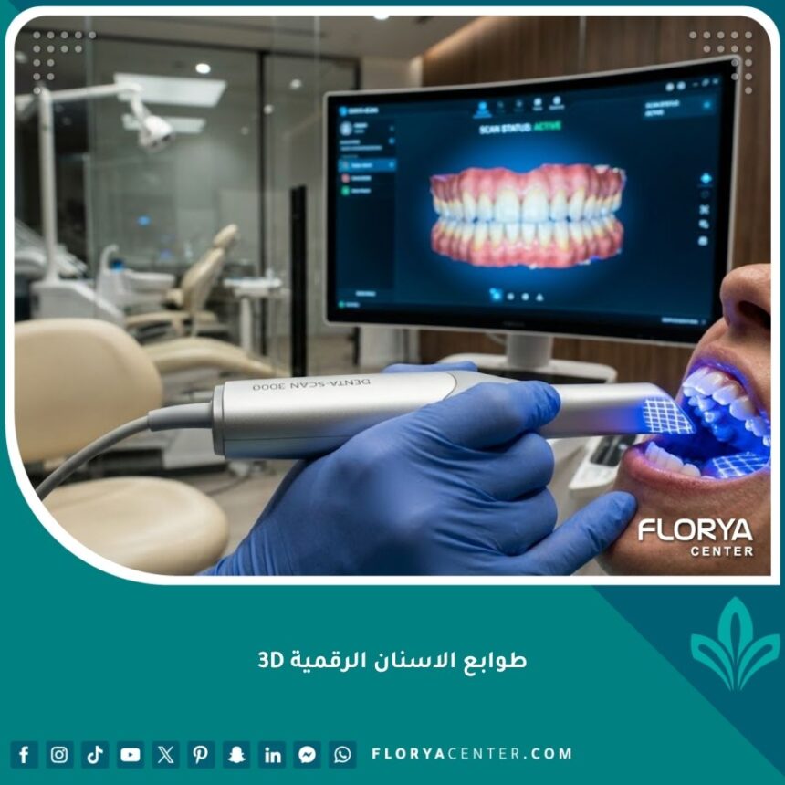 طوابع الاسنان الرقمية 3D 1 ماسح ضوئي حديث داخل الفم لعمل طوابع الأسنان الرقمية 3D في عيادة أسنان متطورة.