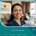 ابتسامة صحية ولثة وردية خالية من الالتهاب بعد نجاح علاج التهاب اللثة في تركيا.