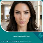 صورة مقربة لامرأة تتمتع بنظرة حادة وجذابة تبرز نتائج عملية تجميل عيون الصقور وسحب العين.