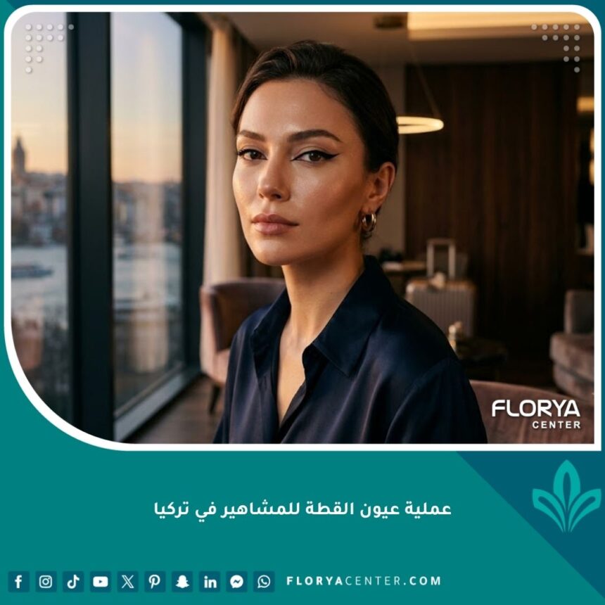 نموذج لعملية عيون القطة للمشاهير في تركيا، تظهر مظهر السحب القوي للأعلى والنظرة الجذابة.