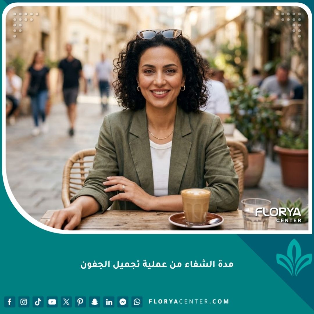 امرأة تبدو مرتاحة وواثقة بعد فترة قصيرة من عملية تجميل الجفون