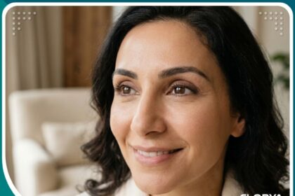 نتيجة ناجحة لعملية تجميل الجفون تظهر عيونًا مشرقة ووجهًا نضرًا، مما يعكس الشفاء التام والراحة النفسية للمريضة.