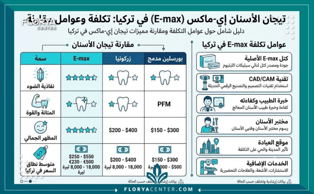 اسعار تلبيسة الايماكس في تركيا 3 انفوجرافيك يوضح تكلفة واسعار تلبيسة الايماكس والفرق بينها وبين الزيركون في تركيا