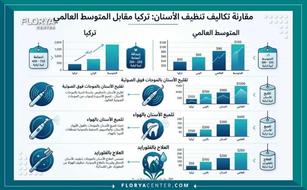 اسعار تنظيف الاسنان بتركيا 3 انفوجرافيك يبين تكاليف وعوامل تحديد اسعار تنظيف الاسنان بتركيا