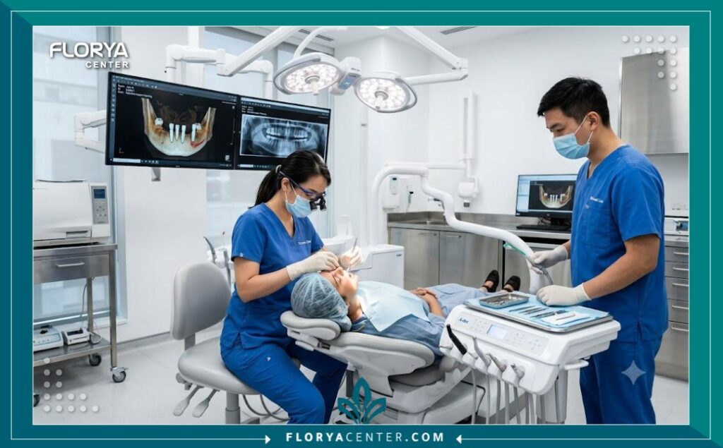غرفة عمليات معقمة ومجهزة بأحدث التقنيات لزراعة الأسنان الكورية في تركيا