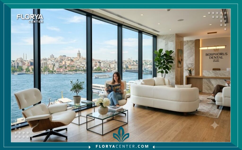 تأثير السكري على الاسنان 6 إطلالة ساحرة على مضيق البوسفور من عيادة أسنان فاخرة في إسطنبول، وجهة السياحة العلاجية المفضلة لزراعة الأسنان لمرضى السكري.