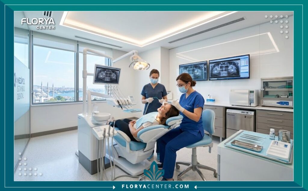 عيادة طب أسنان متطورة في تركيا مجهزة بأحدث تقنيات تصميم وتركيب أطقم الأسنان.