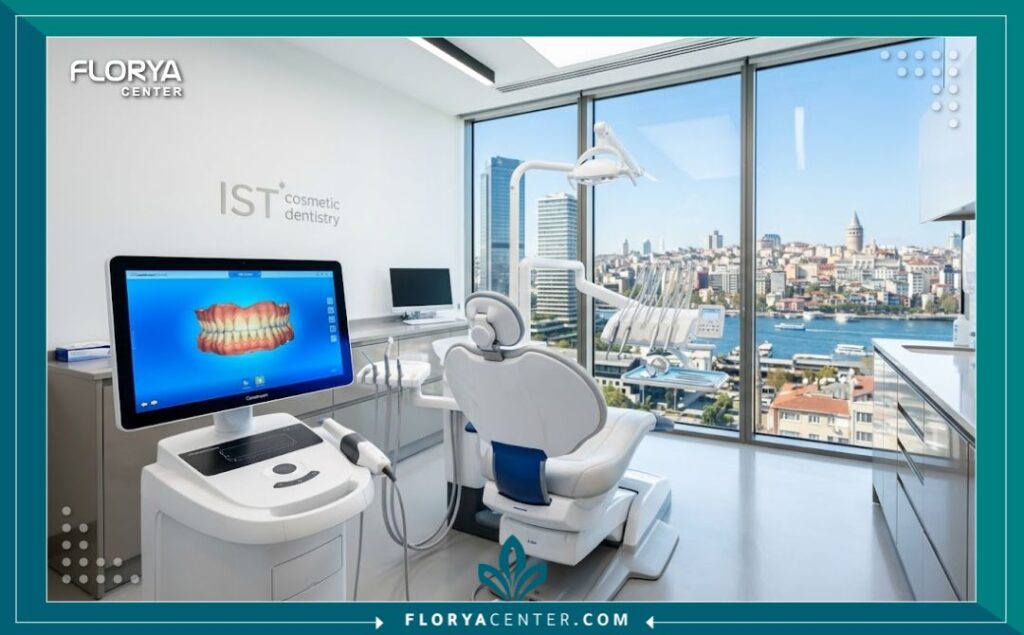 عيادة أسنان حديثة مجهزة ببرامج وتقنيات أجهزة المسح الضوئي لمعرفة تكلفة تصميم الابتسامة الرقمي.