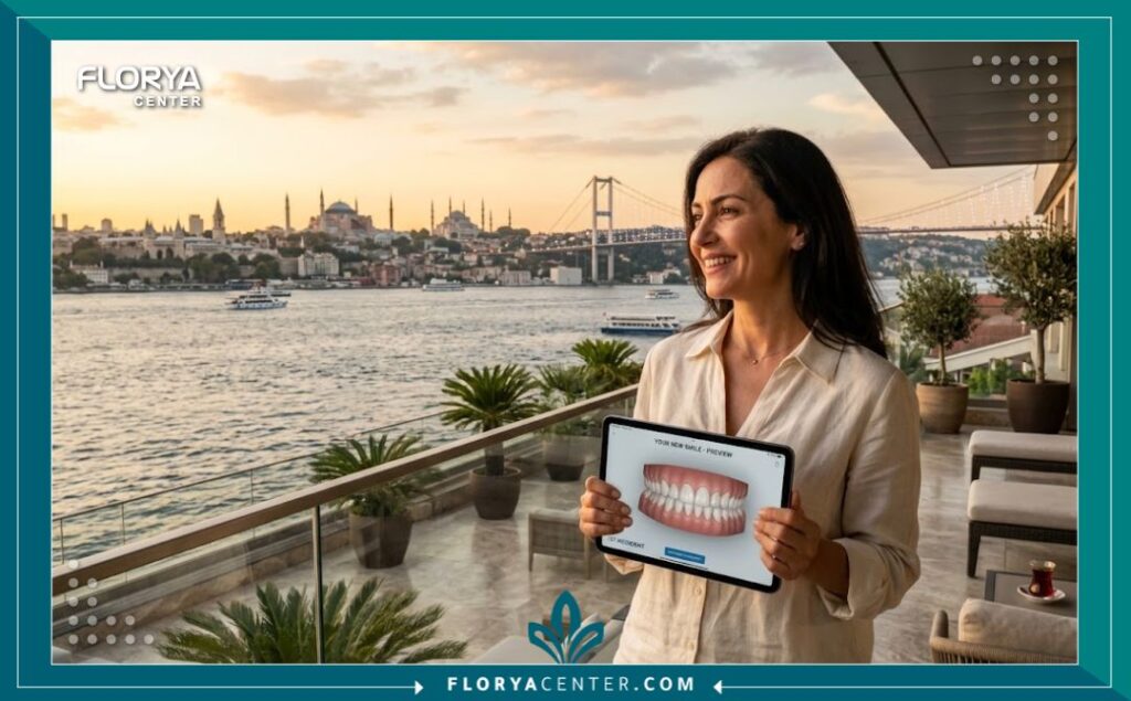 السياحة العلاجية لتجميل الأسنان واستكشاف تكلفة تصميم الابتسامة الرقمي في تركيا إسطنبول.