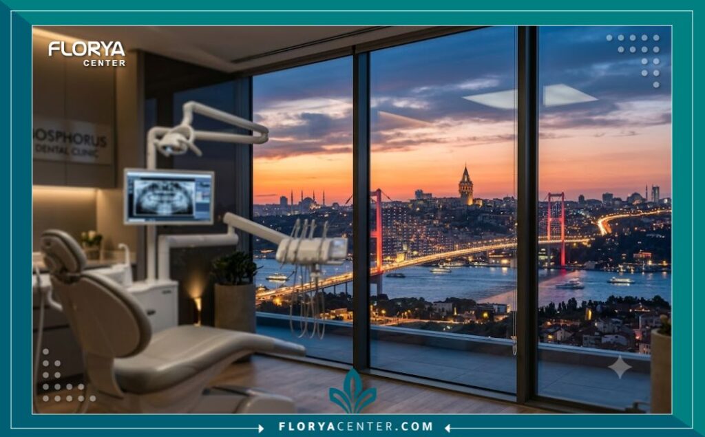 تلميع الاسنان في تركيا 6 السياحة العلاجية وتجميل الأسنان في تركيا مع إطلالة ساحرة لعيادة أسنان على مضيق البوسفور في إسطنبول.