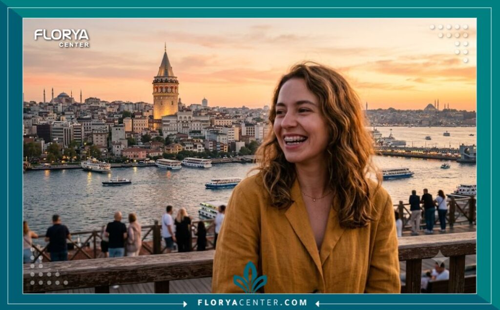 حساسية الاسنان بعد التقويم 6 مريض سعيد ومطمئن يتمتع بابتسامة التقويم أثناء رحلة سياحة علاجية ناجحة في إسطنبول بتركيا.