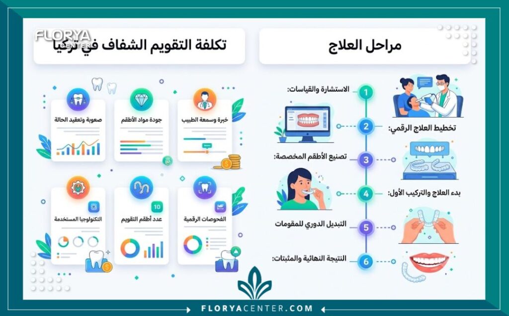 سعر التقويم الشفاف في تركيا 3 إنفوجرافيك يوضح العوامل المؤثرة على سعر التقويم الشفاف في تركيا