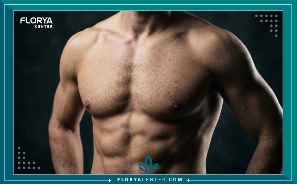 شد ترهلات الصدر للرجال (تثدي مع ترهل) 5 صورة قريبة تبرز النتائج النهائية والملامح الذكورية الرياضية بعد عملية شد ترهلات الصدر والتخلص من التثدي.