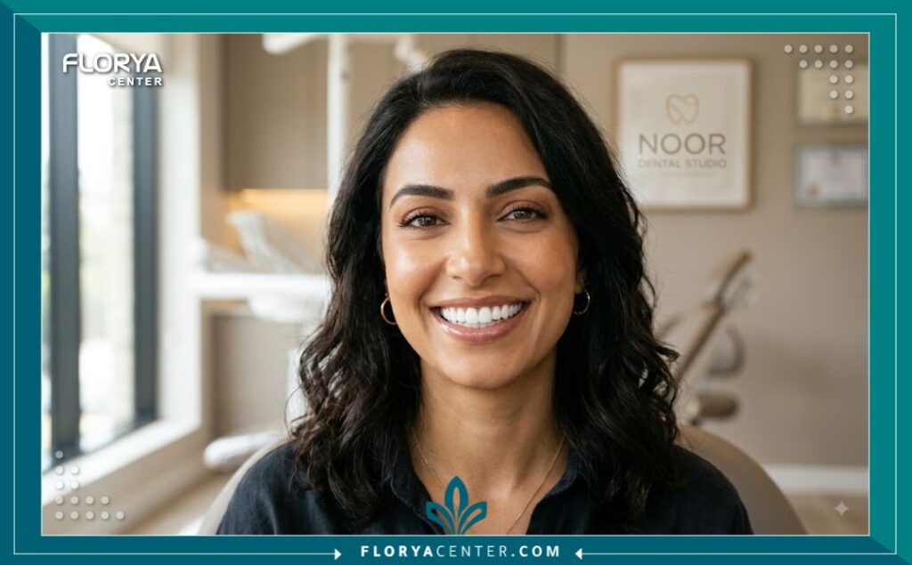 ابتسامة هوليود ناصعة البياض ونتائج مثالية بعد تجميل الأسنان بإشراف أفضل طبيب سوري في تركيا.