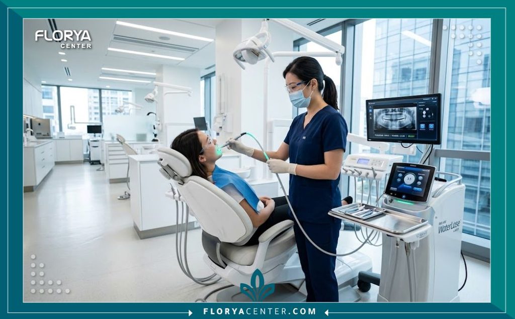 عيادة أسنان حديثة ومجهزة بأحدث تقنيات ليزر الأسنان لتنظيف الجيوب اللثوية العميقة.