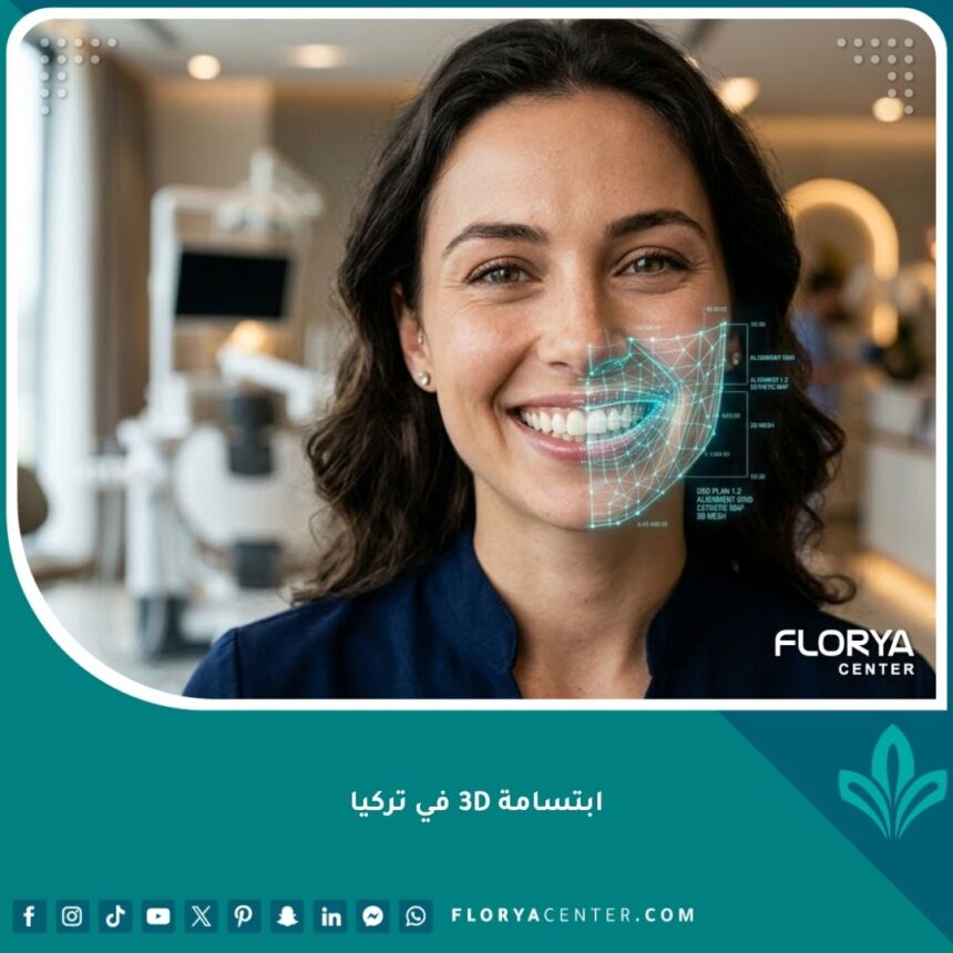 ابتسامة 3D في تركيا 1 تصميم ابتسامة 3D في تركيا للحصول على أسنان مثالية ومعاينة النتيجة قبل البدء بالعلاج.