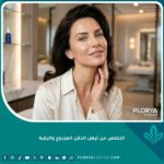 سيدة تتمتع بفك محدد ورقبة مشدودة بعد نجاح عملية التخلص من ترهل الذقن المزدوج في عيادة تجميل.