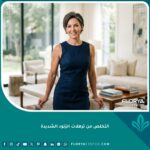 امرأة واثقة ترتدي فستاناً بلا أكمام تظهر ذراعين مشدودتين بعد التخلص من ترهلات الزنود الشديدة بنجاح.