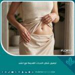 سيدة تتمتع ببطن مسطح وقوام متناسق بعد تجميل شكل الندبات القديمة مع الشد، مما يعكس الثقة والجمال.