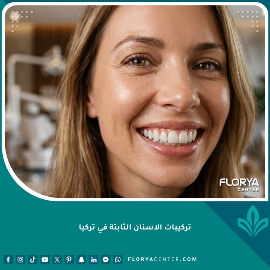 ابتسامة مثالية ومشرقة بعد الحصول على تركيبات الاسنان الثابتة في تركيا.