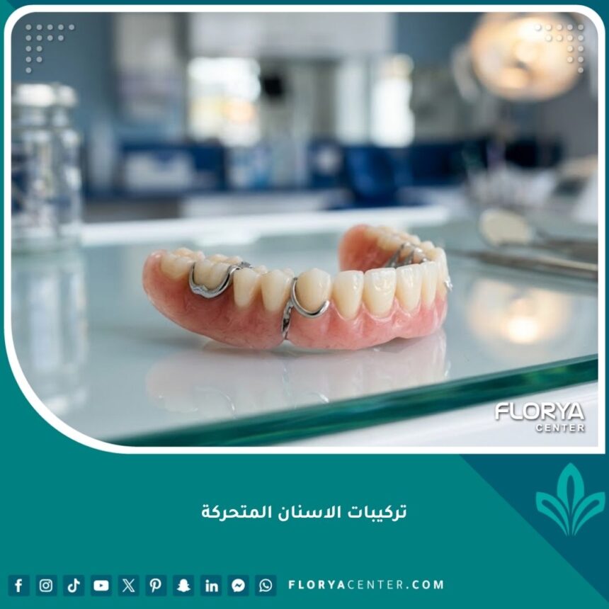 تركيبات الاسنان المتحركة 1 صورة عالية الدقة توضح شكل تركيبات الاسنان المتحركة وتصميمها الطبيعي.