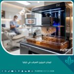 طباعة تيجان الريزين المركب المؤقتة 3D في عيادة أسنان حديثة في تركيا لحماية الأسنان.