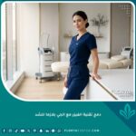 صورة لامرأة تتمتع بقوام منحوت وبشرة مشدودة كواجهة لمقال دمج تقنية الفيزر مع الجي بلازما للشد في عيادة تجميل فخمة.