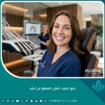 مريض يبتسم بثقة وراحة بعد إجراء عملية رفع الجيب الفكي المغلق لزراعة الأسنان في إحدى العيادات التركية الحديثة.