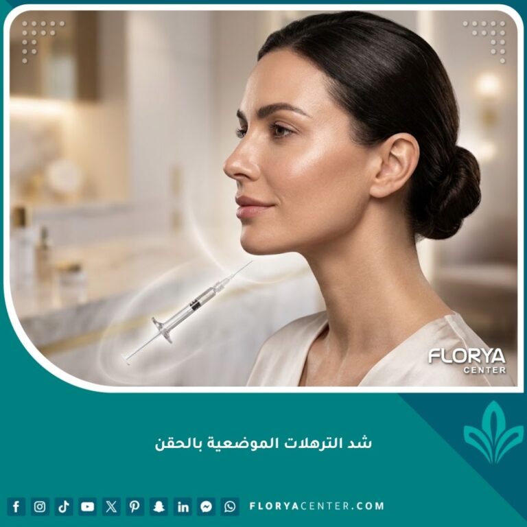 صورة واقعية لنتيجة شد الترهلات الموضعية بالحقن وتحديد الفك والرقبة في عيادة تجميل.
