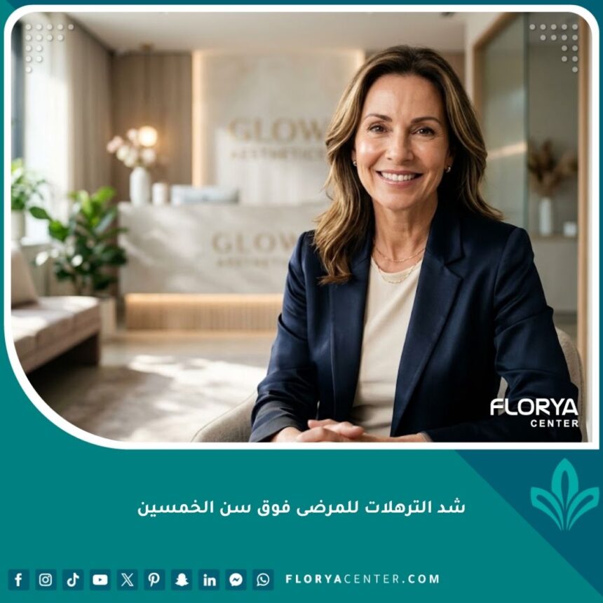 سيدة واثقة في الخمسينيات من عمرها تبتسم بعد نجاح جراحة شد الترهلات بمظهر طبيعي وآمن.
