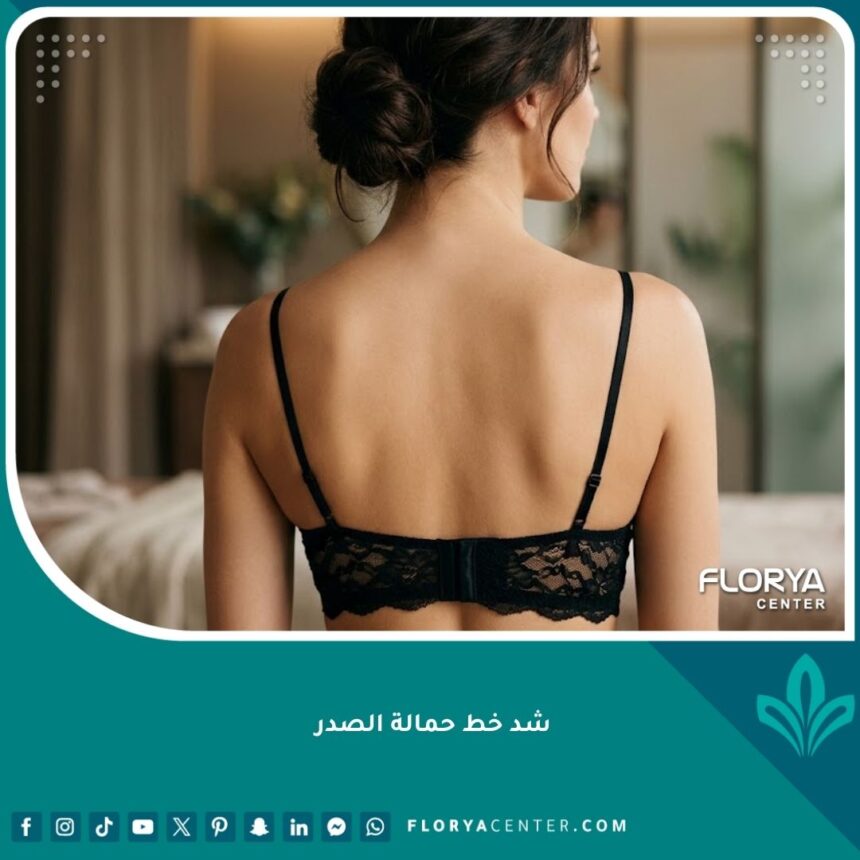 صورة جمالية لظهر مشدود وناعم بعد عملية شد خط حمالة الصدر بنجاح دون أي ندبات ظاهرة.