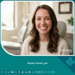 صورة مقربة لابتسامة مثالية وصحية توضح النتيجة النهائية بعد علاج العضة العميقة وتصحيح إطباق الأسنان بنجاح.