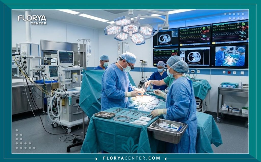 غرفة عمليات حديثة ومجهزة بأحدث التقنيات الجراحية لضمان نجاح عملية خياطة عضلات البطن.
