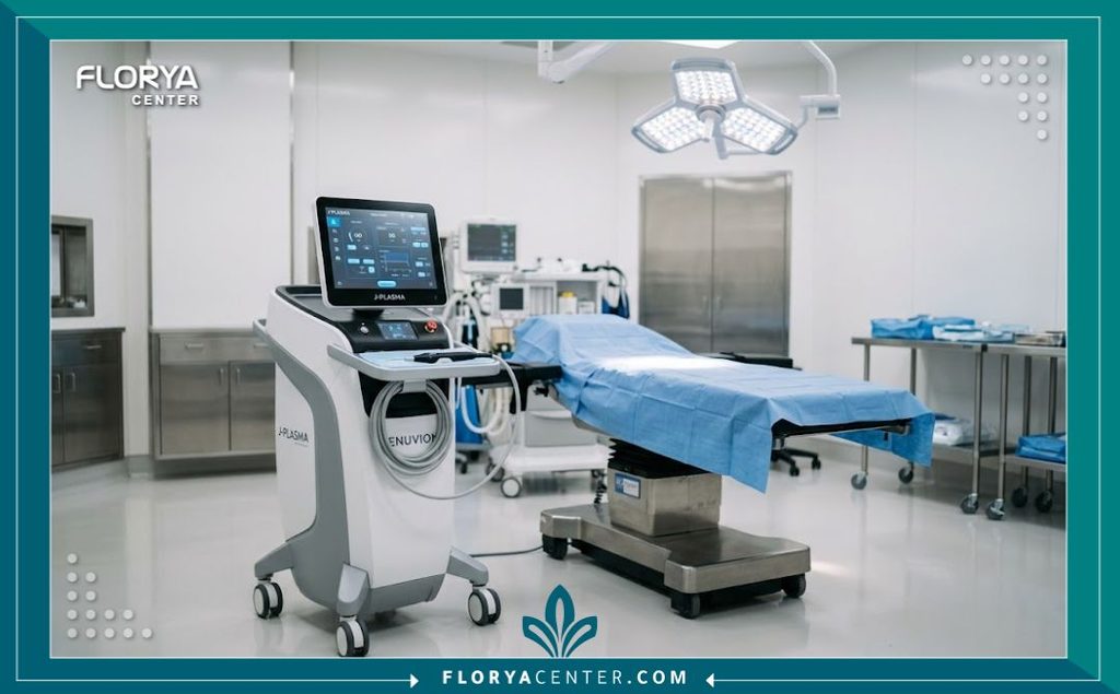 غرفة عمليات مجهزة بأحدث أجهزة الجي بلازما في أفضل عيادات التجميل.