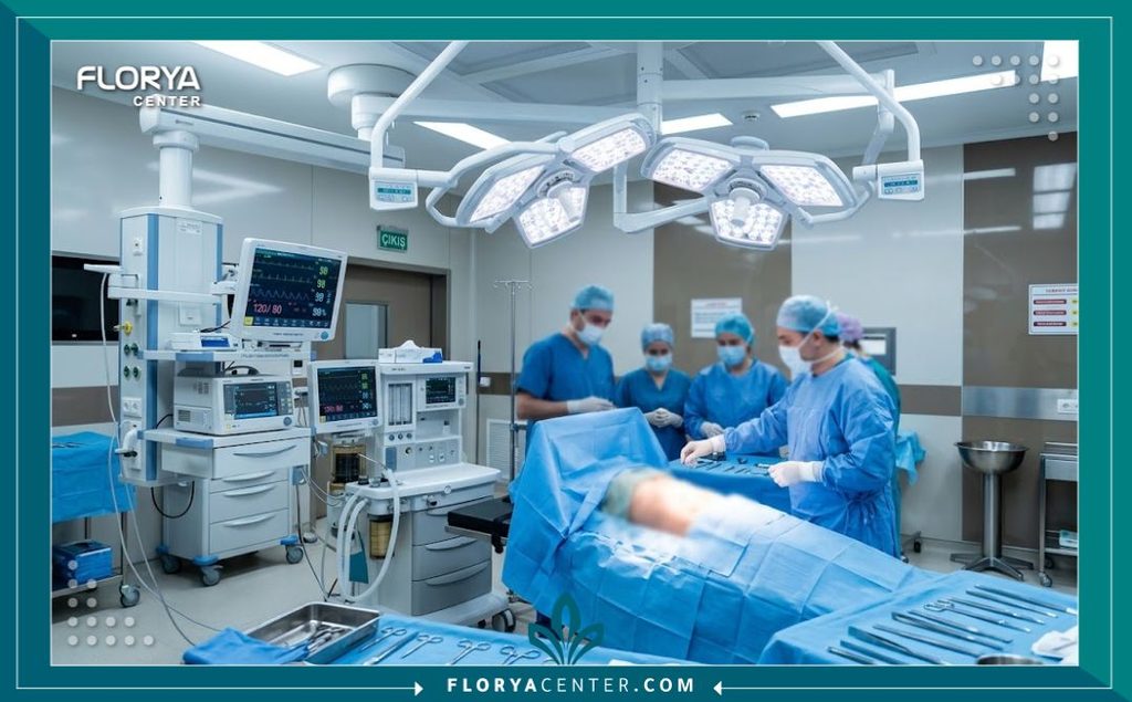 غرفة عمليات حديثة ومجهزة بأحدث التقنيات لإجراء جراحة شد البطن الدائري بأعلى معايير الأمان.