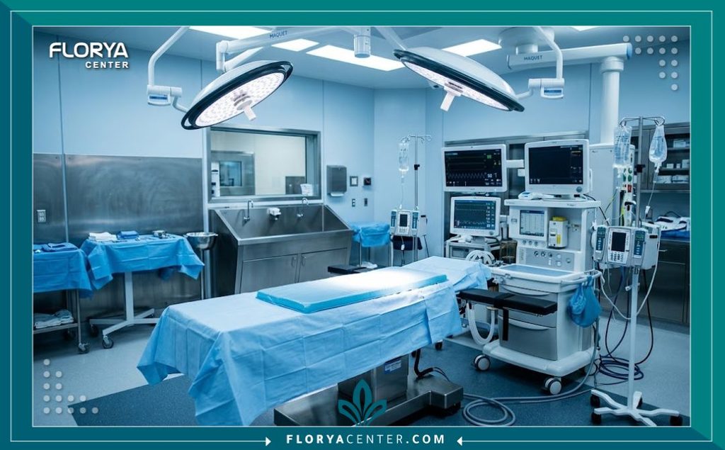 ترهلات الدرجة الرابعة 4 غرفة عمليات مجهزة بأحدث التقنيات الطبية لإجراء العمليات المحيطية الكبرى واستئصال الجلد الزائد لعلاج الترهل المتقدم.