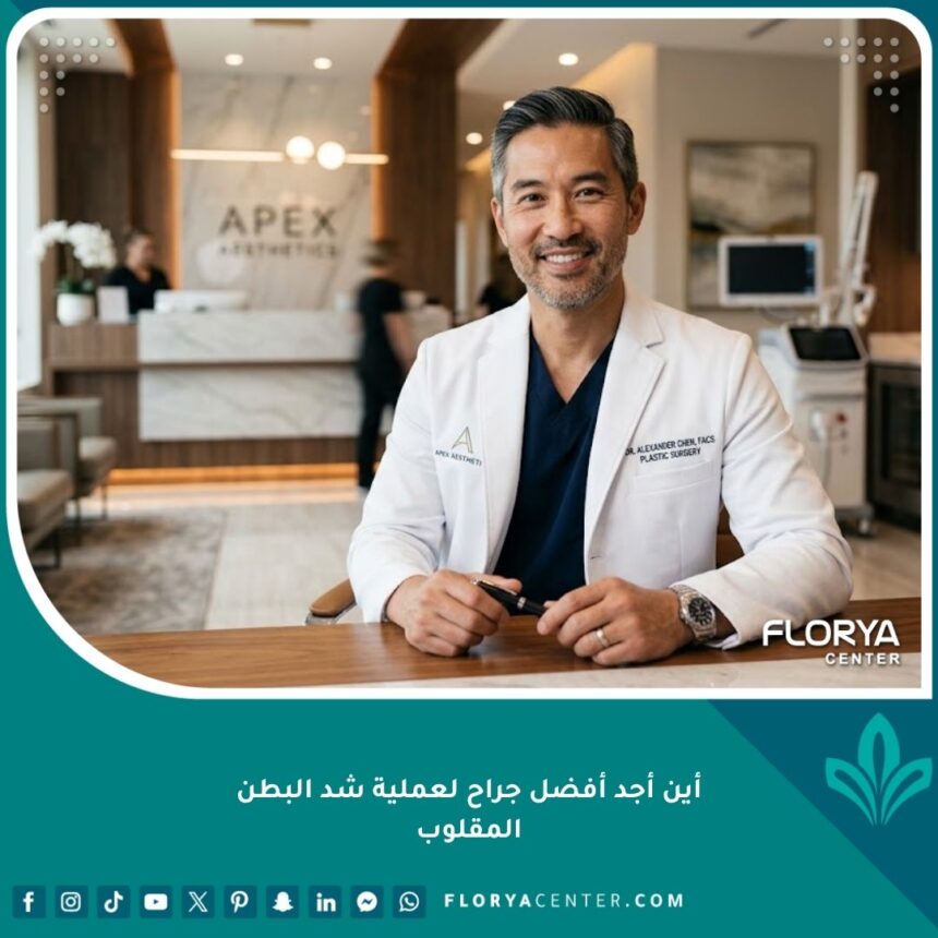 أفضل جراح تجميل خبير في إجراء عملية شد البطن المقلوب فلور دي ليس داخل عيادة فخمة.