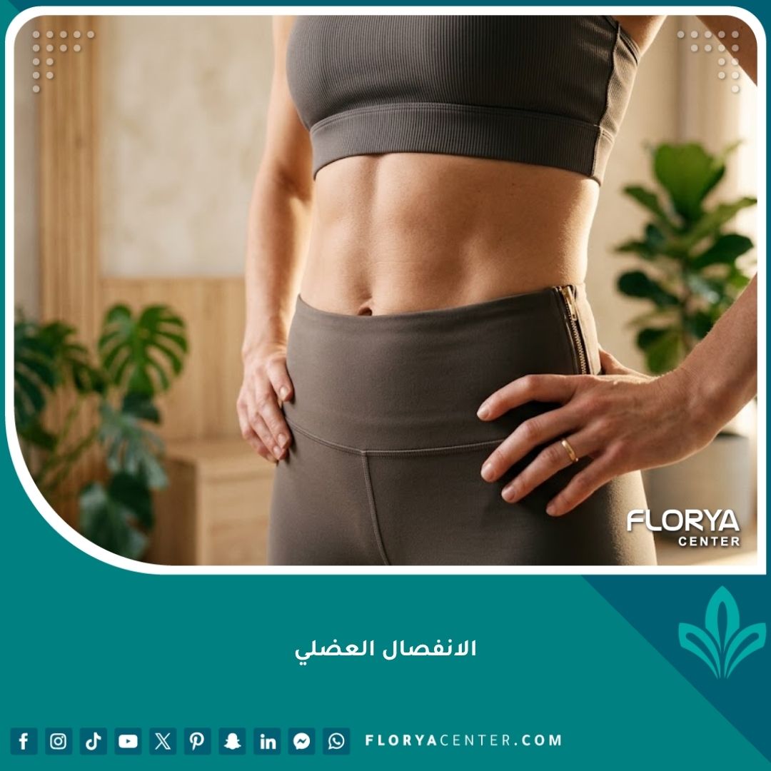 مظهر البطن المسطح والمشدود بعد التعافي من الانفصال العضلي وعلاجه بنجاح.